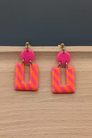 Boucles d'oreilles Nola fluo orange