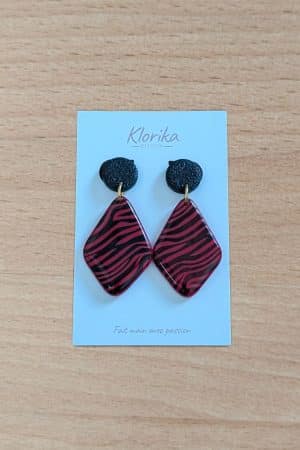 Boucles d’oreilles losange zèbre Rafaela