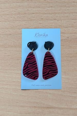 Boucles d’oreilles trapèze zèbre Isodora