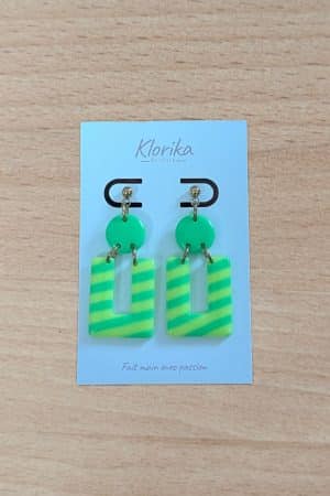Boucles d'oreilles Nola fluo vert