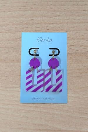 Boucles d'oreilles Nola fluo violet
