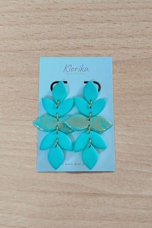 Boucles d’oreilles Flora Vert menthe